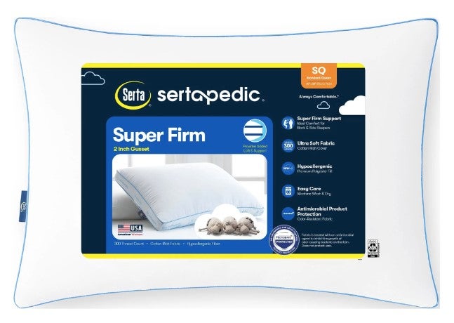 Sertapedic Super Firm Bed Pillow, Standard/Queen | Best Sleep Mattress